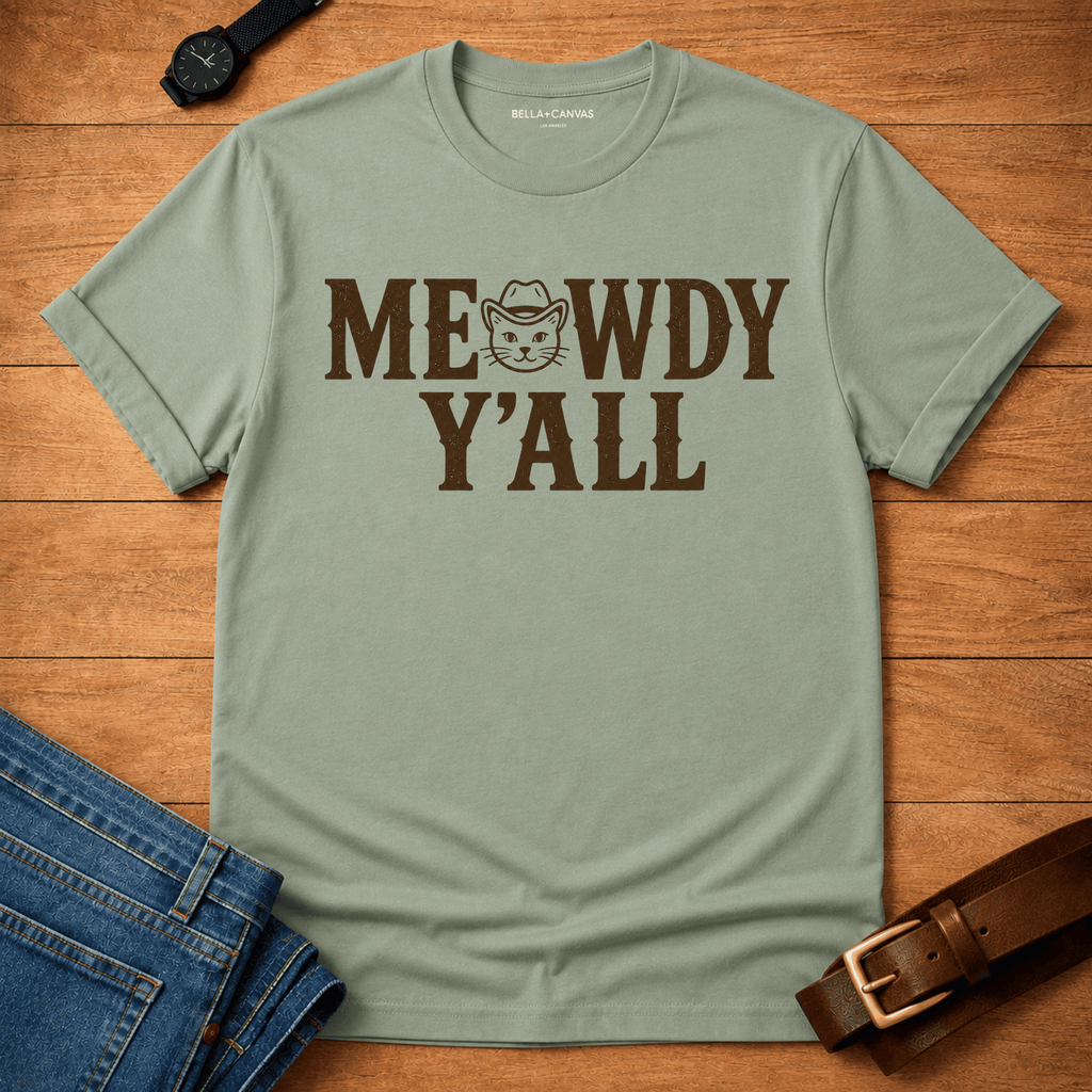 Meowdy Y'all Text T-shirt