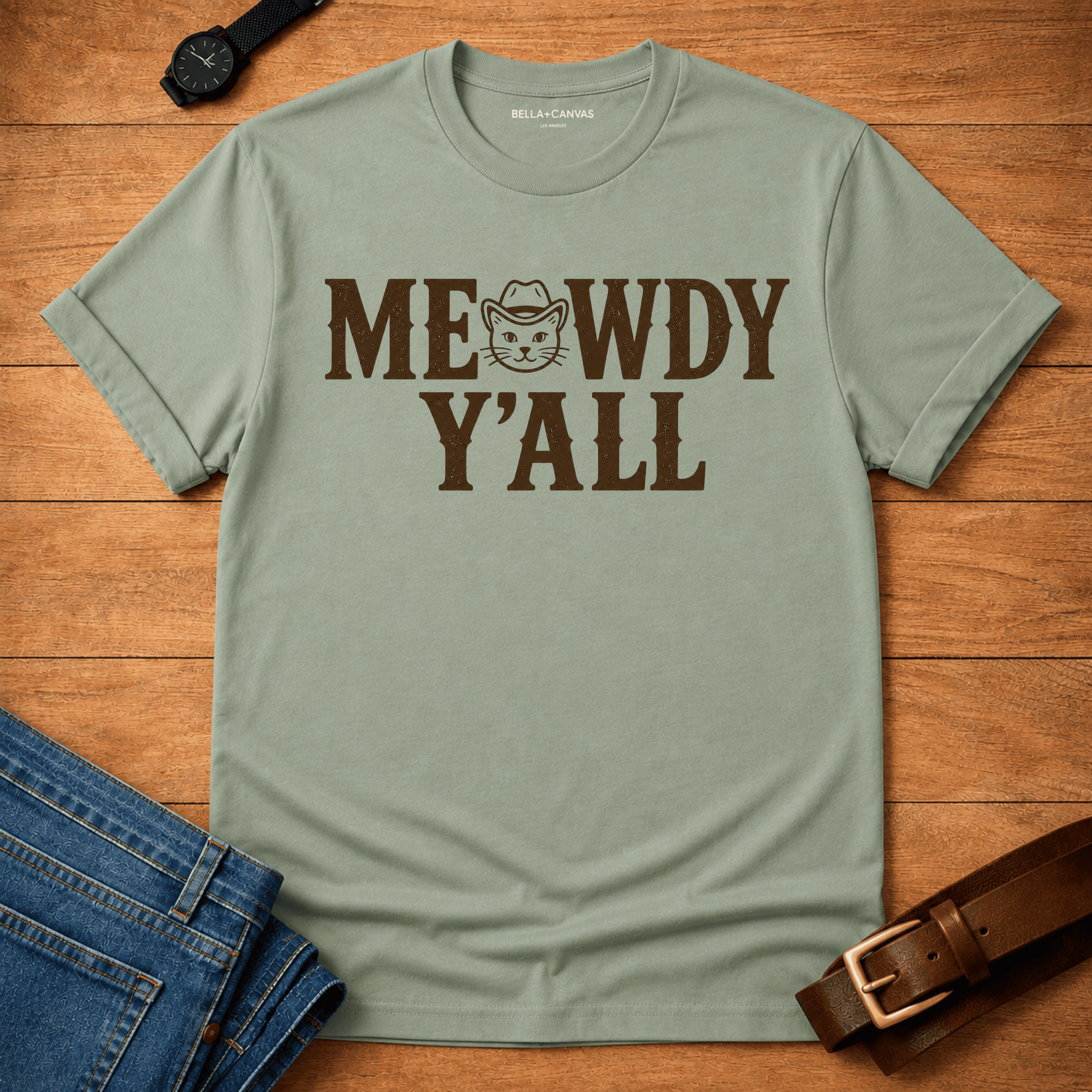 Meowdy Y'all Text T-shirt