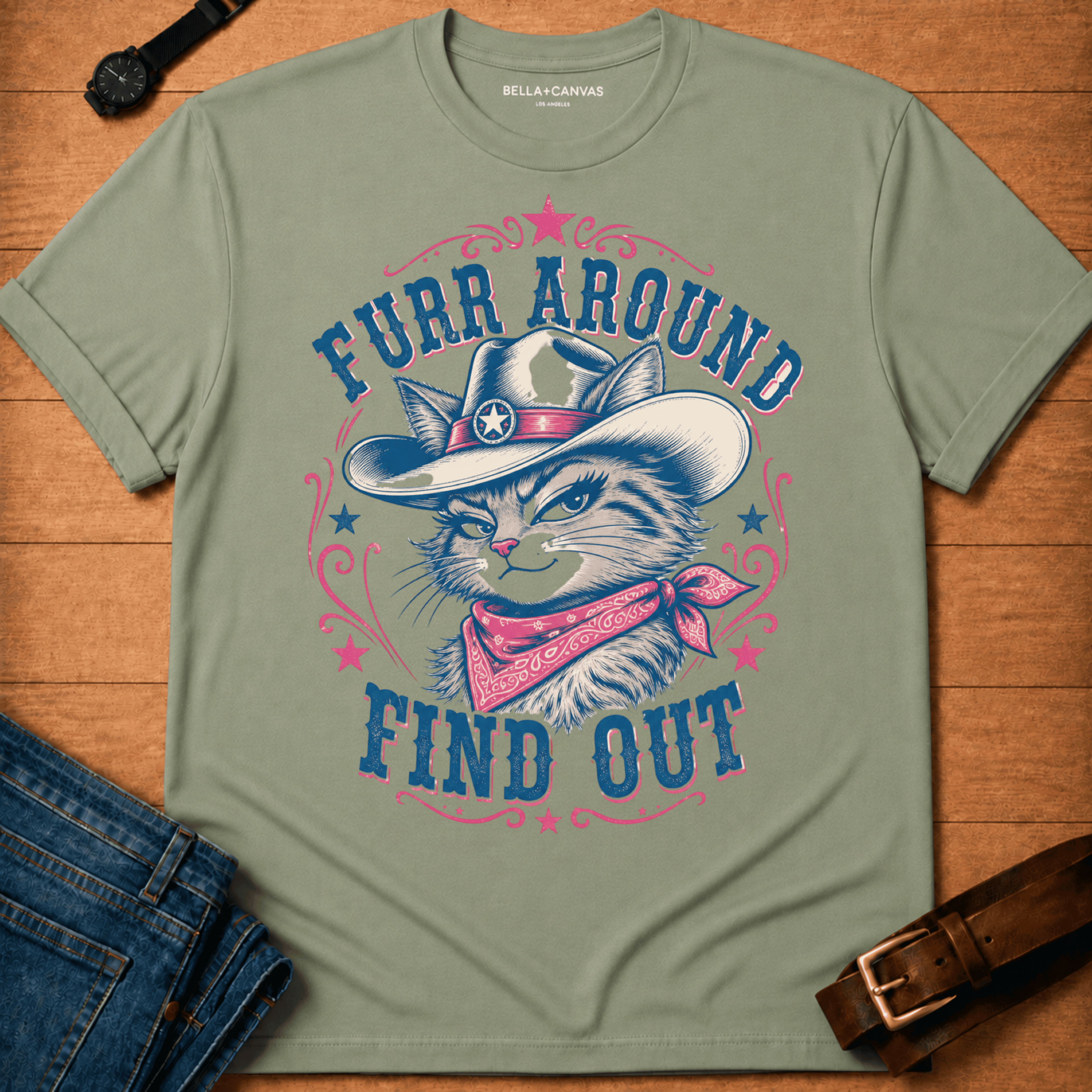 Furr Around Pink Trim t-shirt