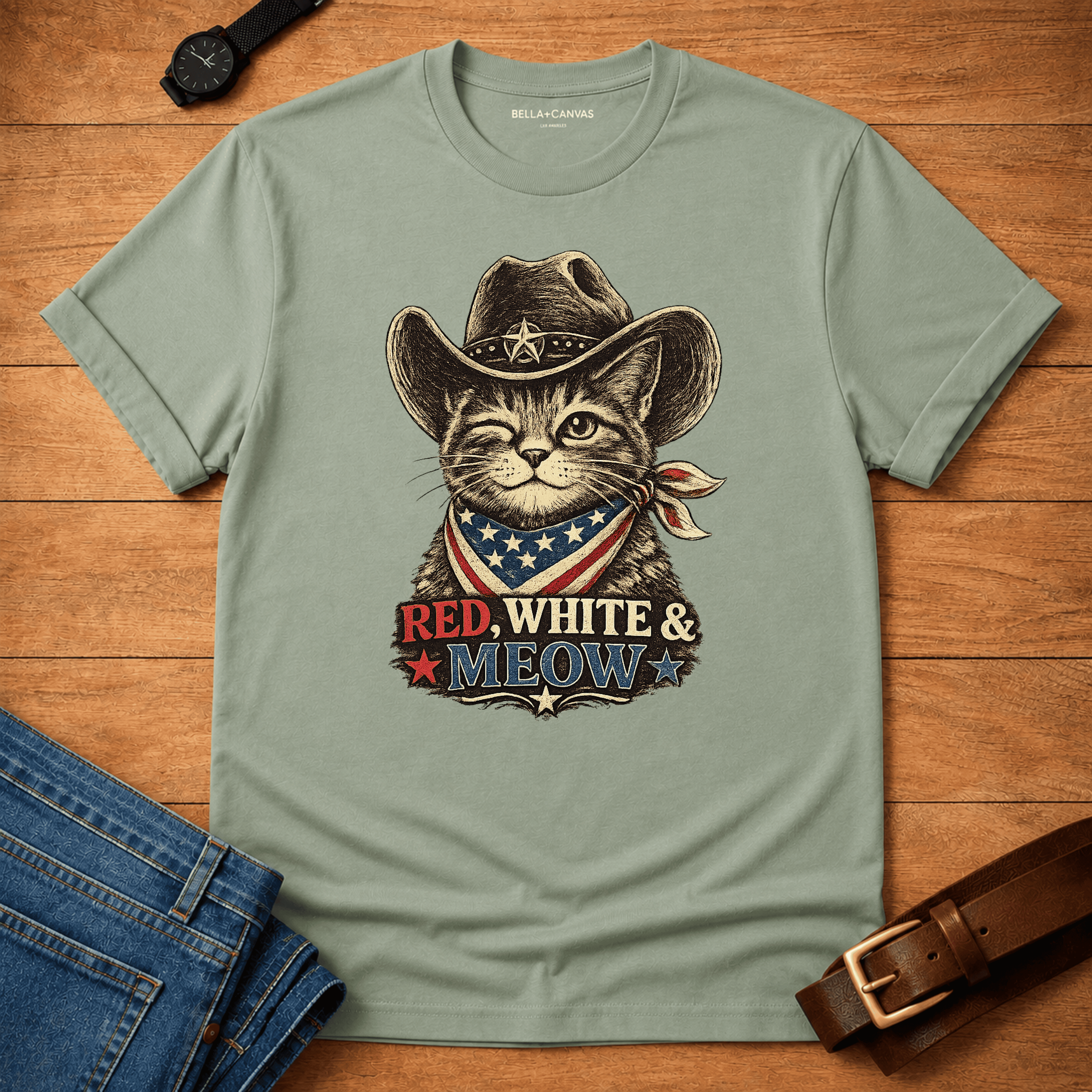 Red White and Meow T-shirt