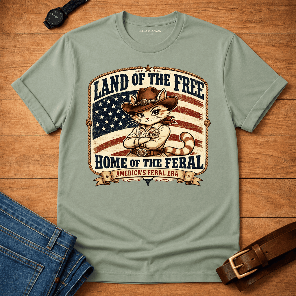 Land of the Free Home of the Feral T-shirt