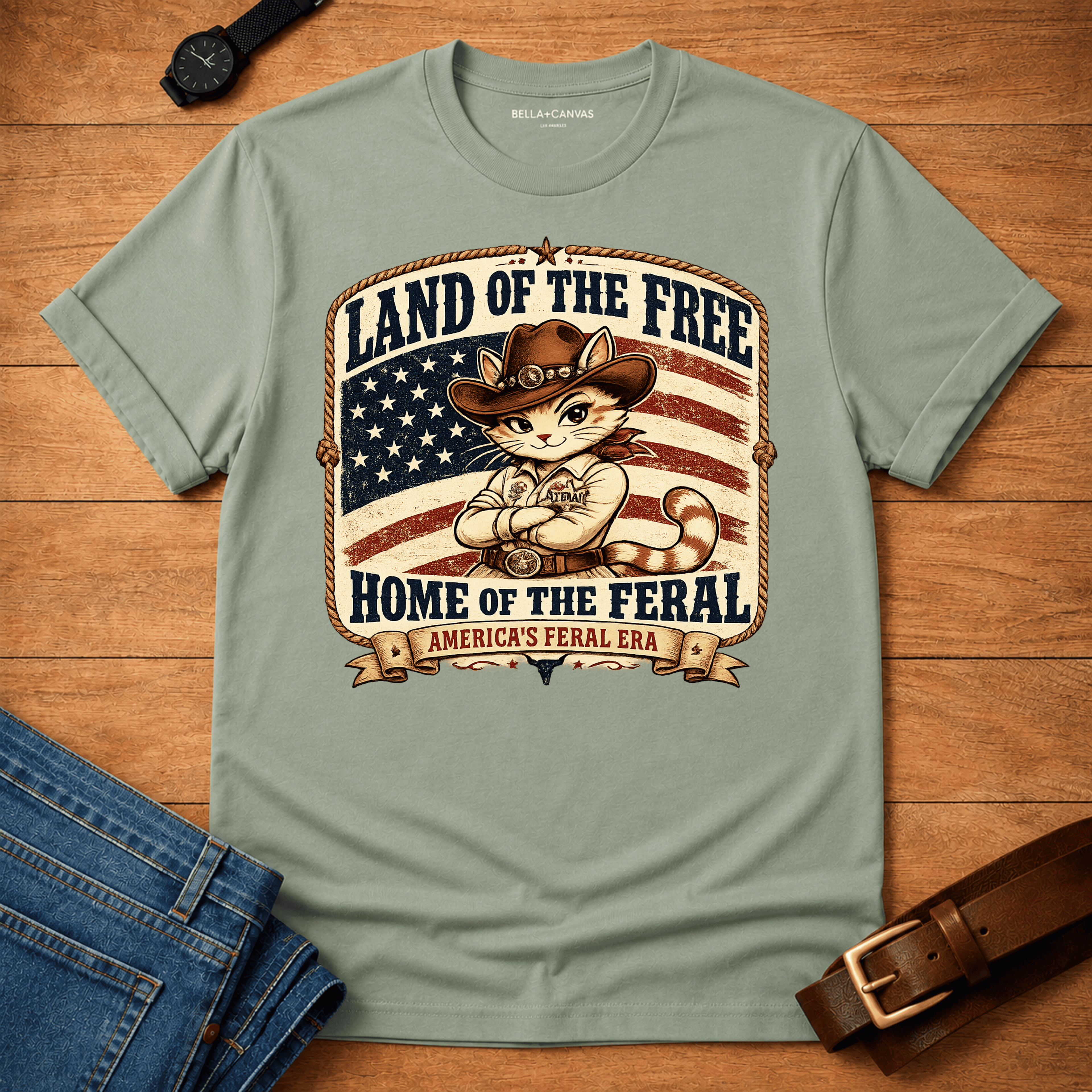 Land of the Free Home of the Feral T-shirt