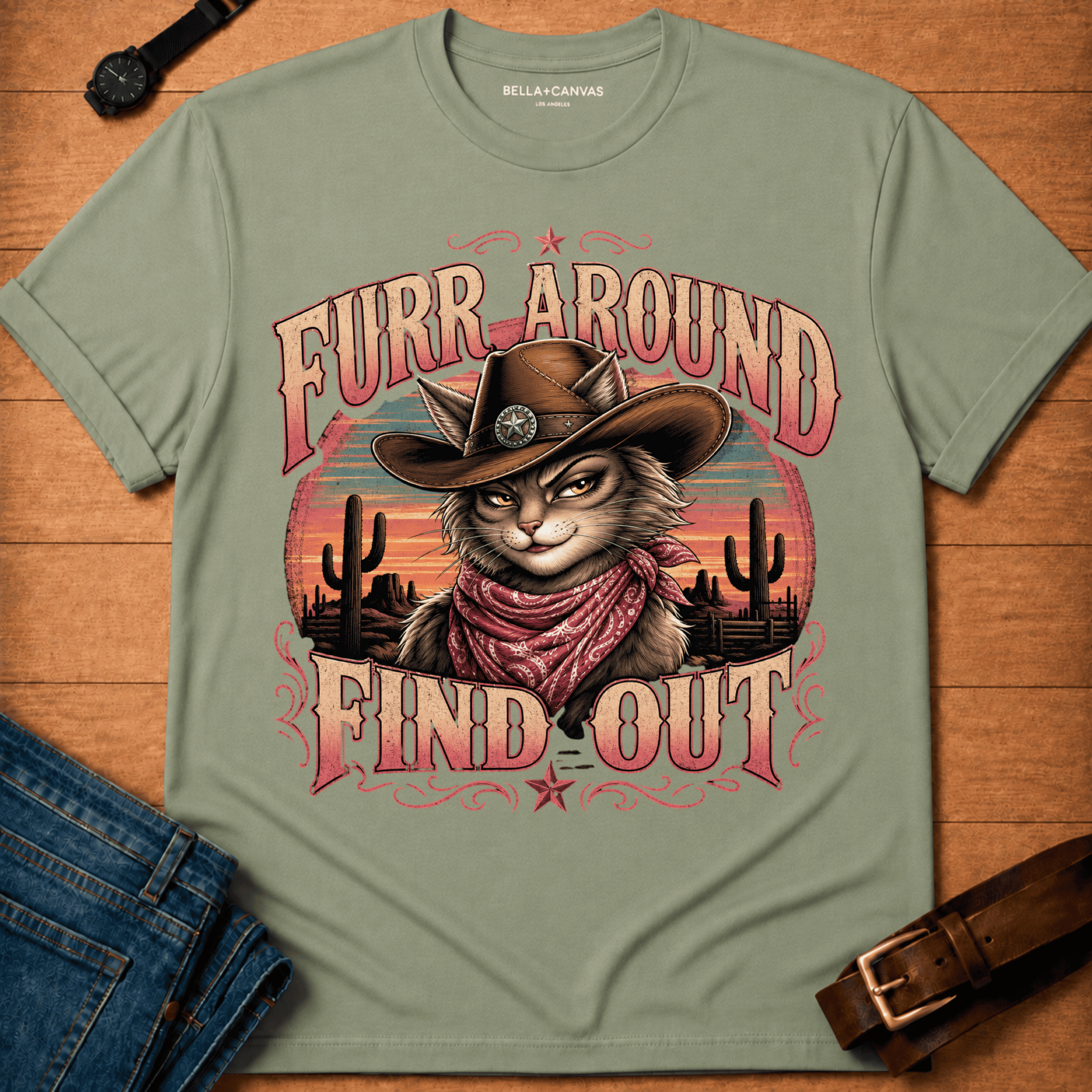 Furr Around Sunset t-shirt