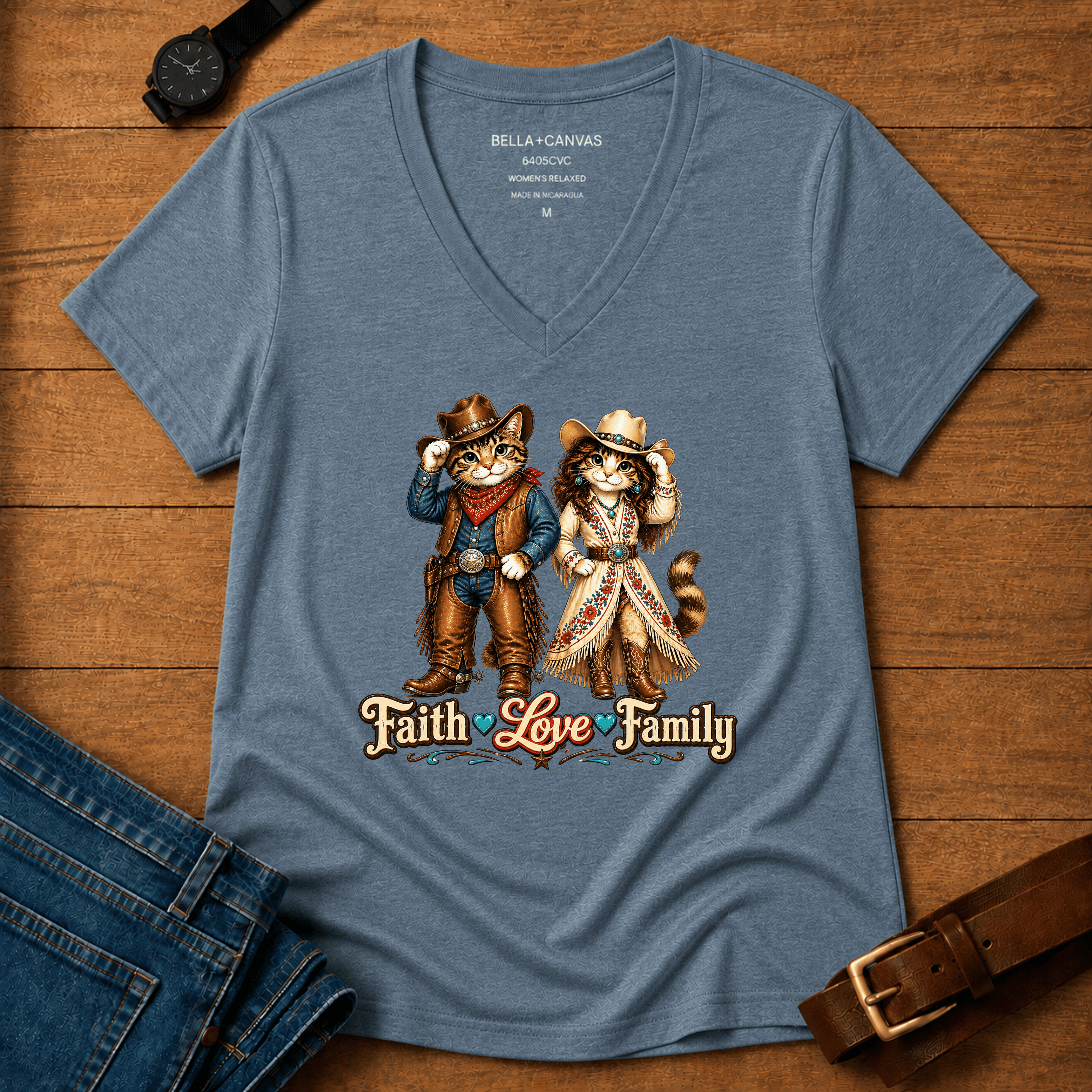 Faith Love Family Women’s v-neck t-shirt