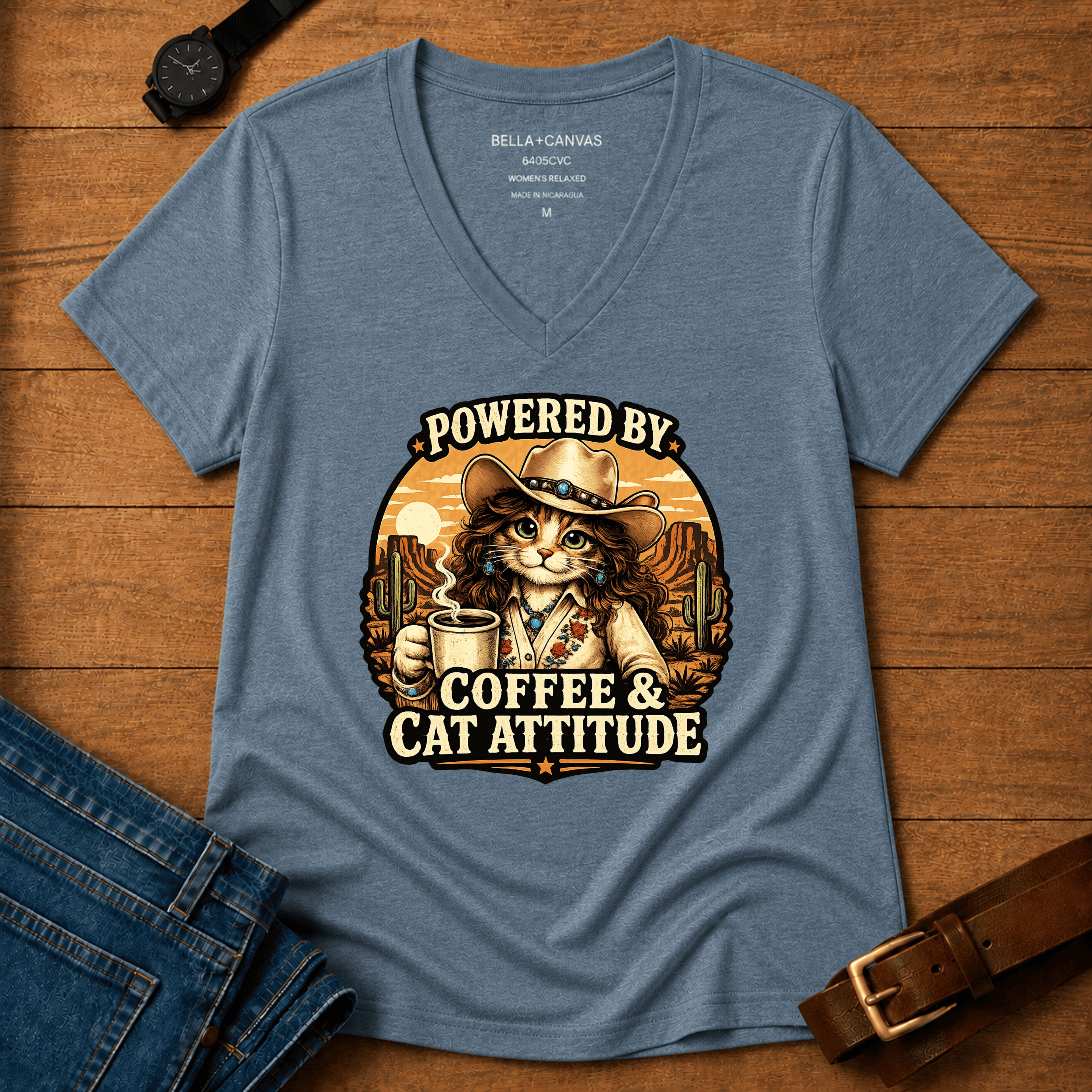 Powered by Coffee Women’s v-neck t-shirt