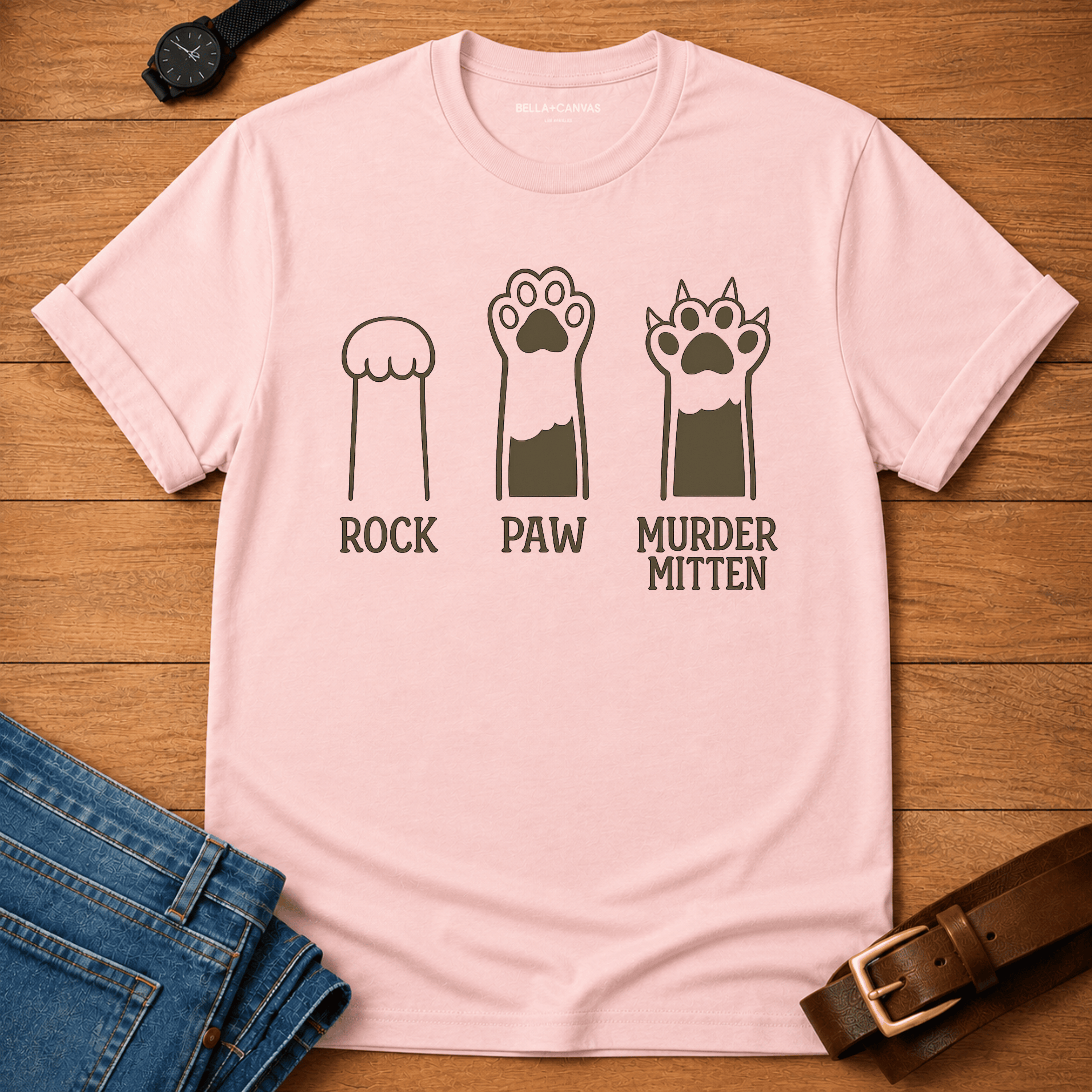 Rock Paw Murder Mitten t-shirt