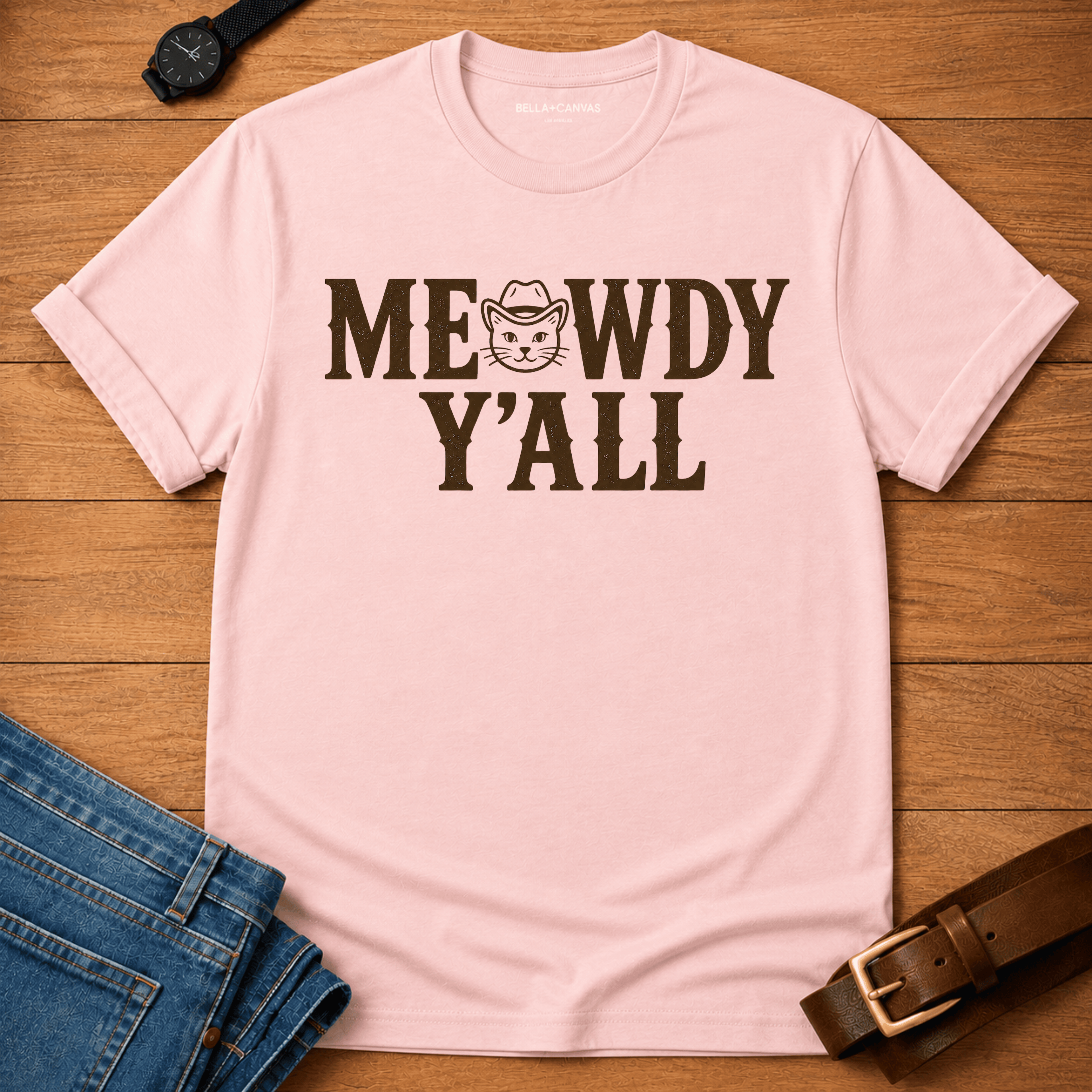 Meowdy Y'all Text T-shirt