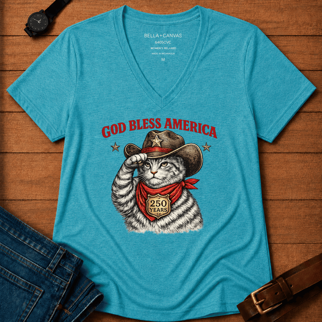 God Bless America Women’s v-neck