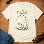 Meowdy Y'all Line Drawing T-shirt