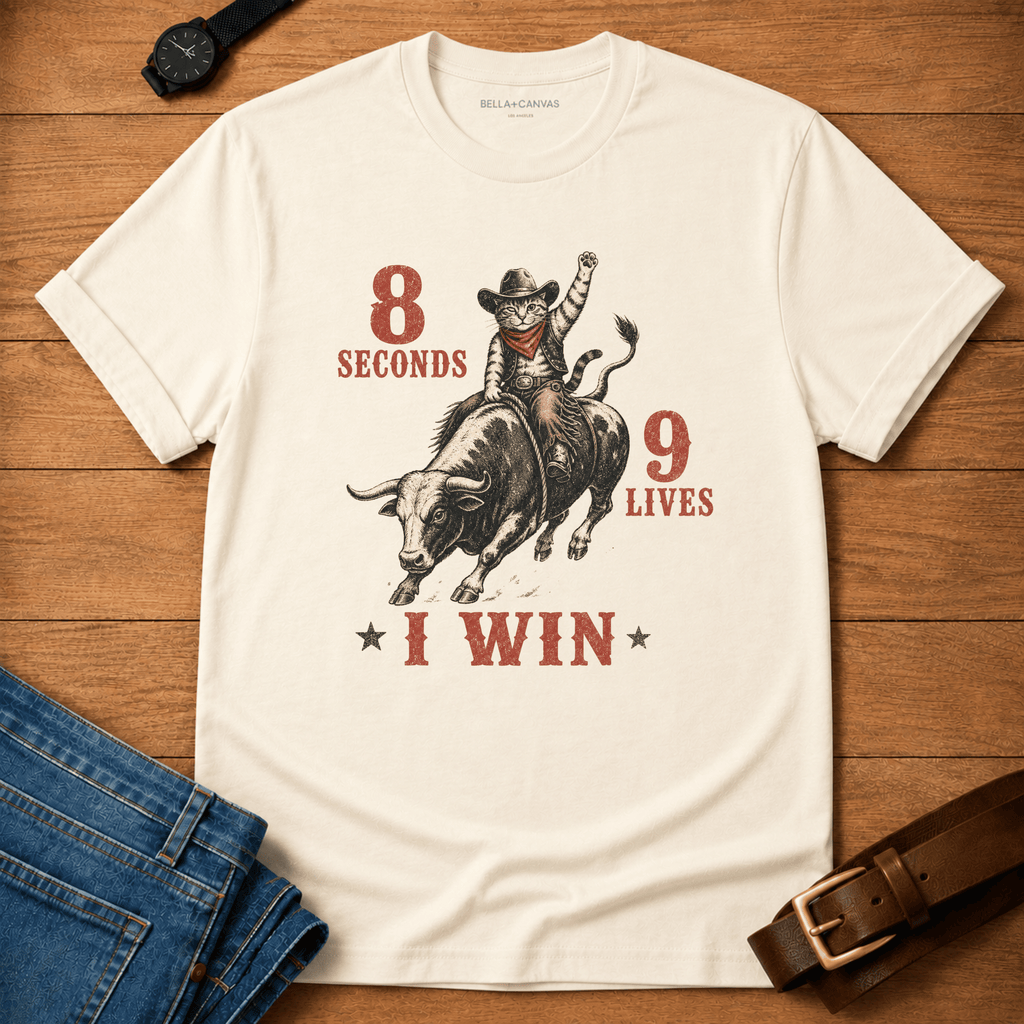 8 seconds, 9 lives, I Win T-shirt