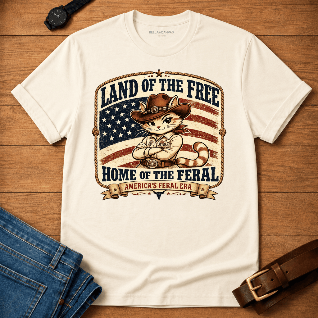 Land of the Free Home of the Feral T-shirt