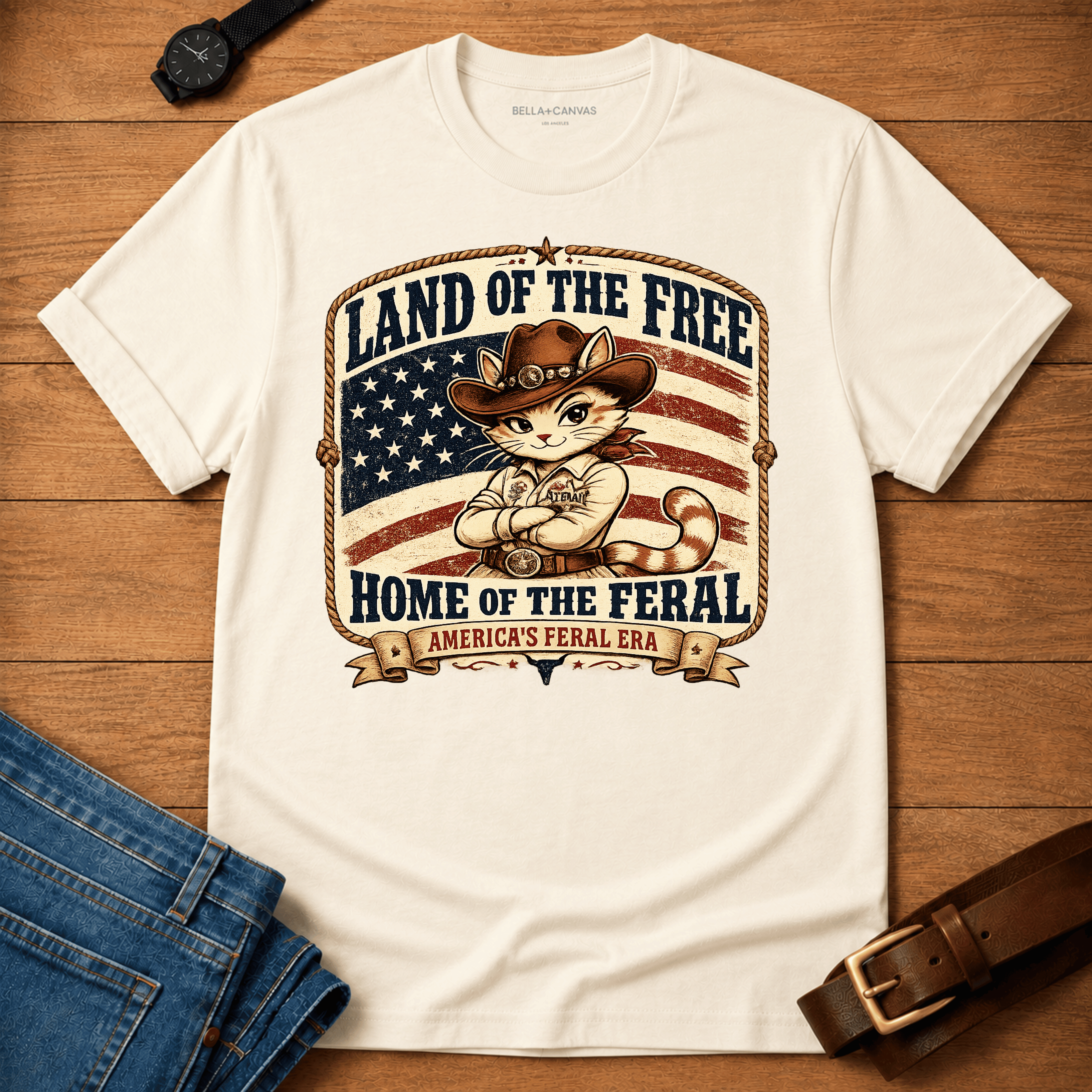 Land of the Free Home of the Feral T-shirt