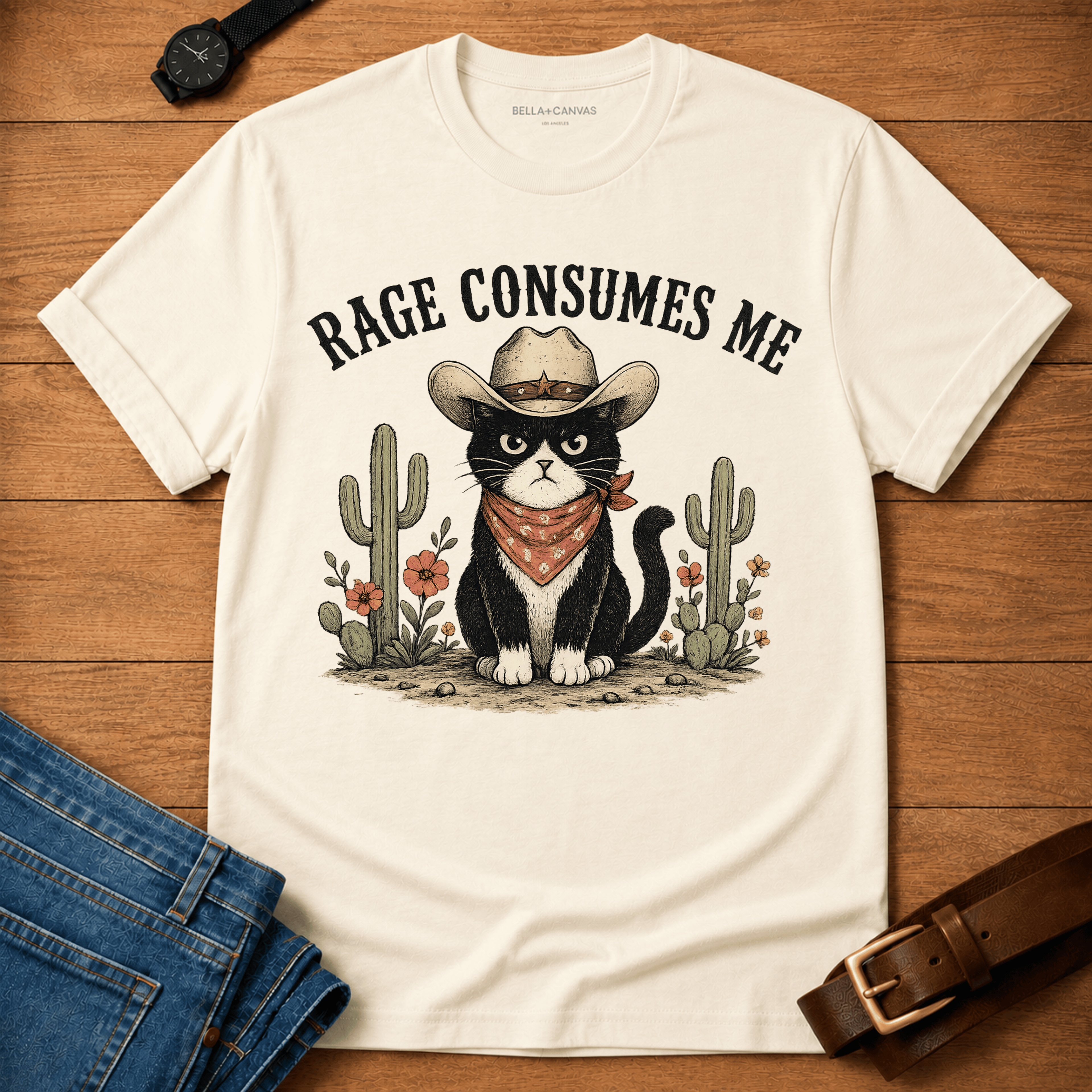 Rage Consumes Me Cactus T-shirt