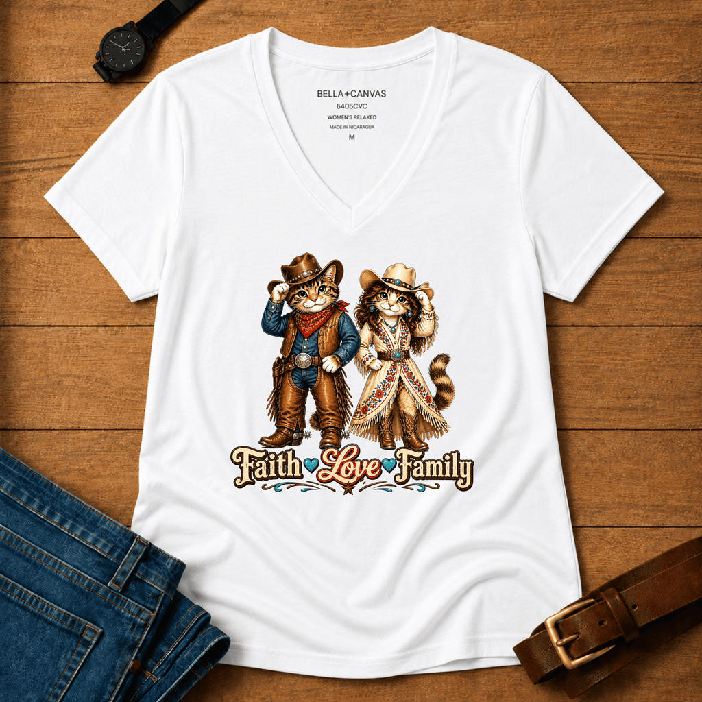 Faith Love Family Women’s v-neck t-shirt