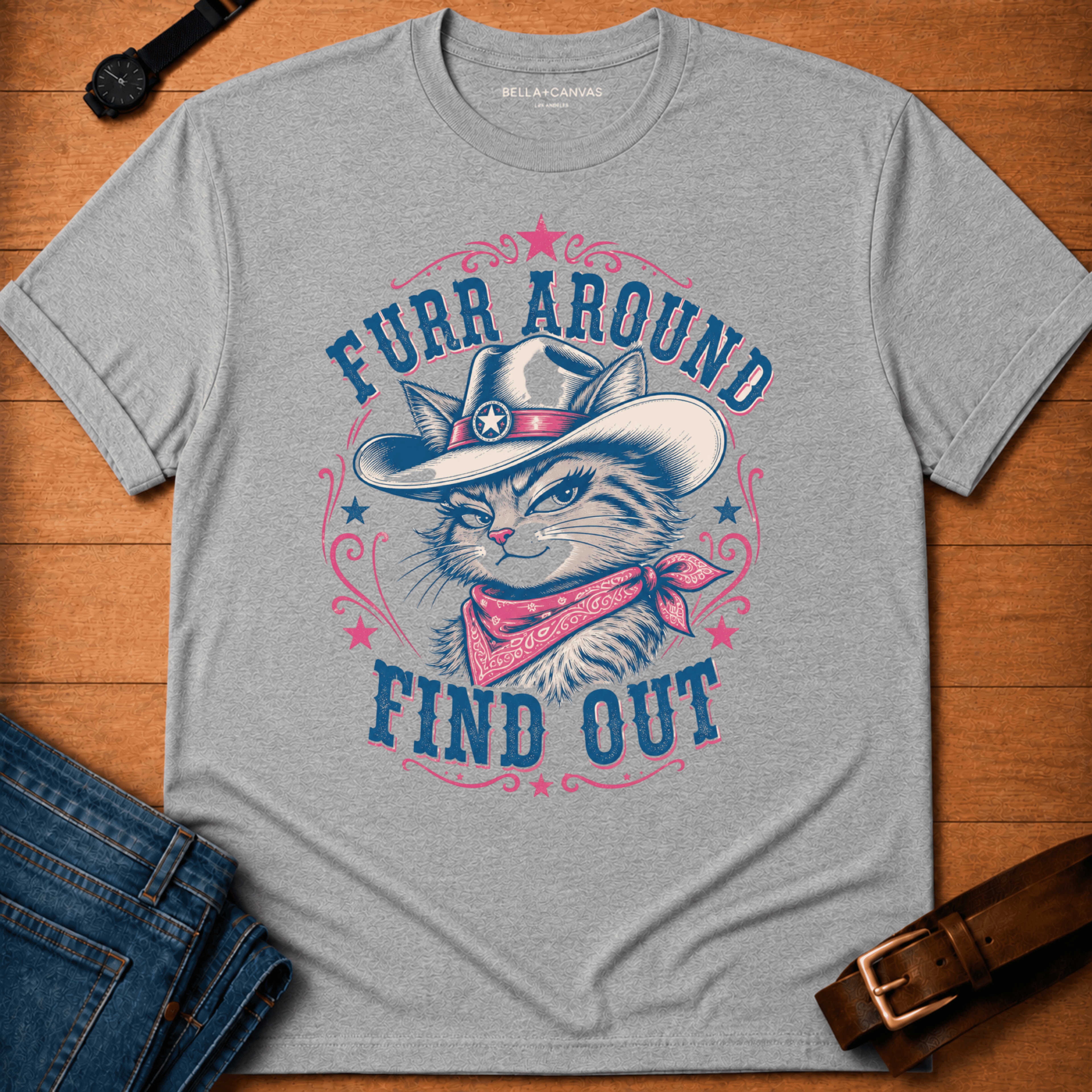 Furr Around Pink Trim t-shirt