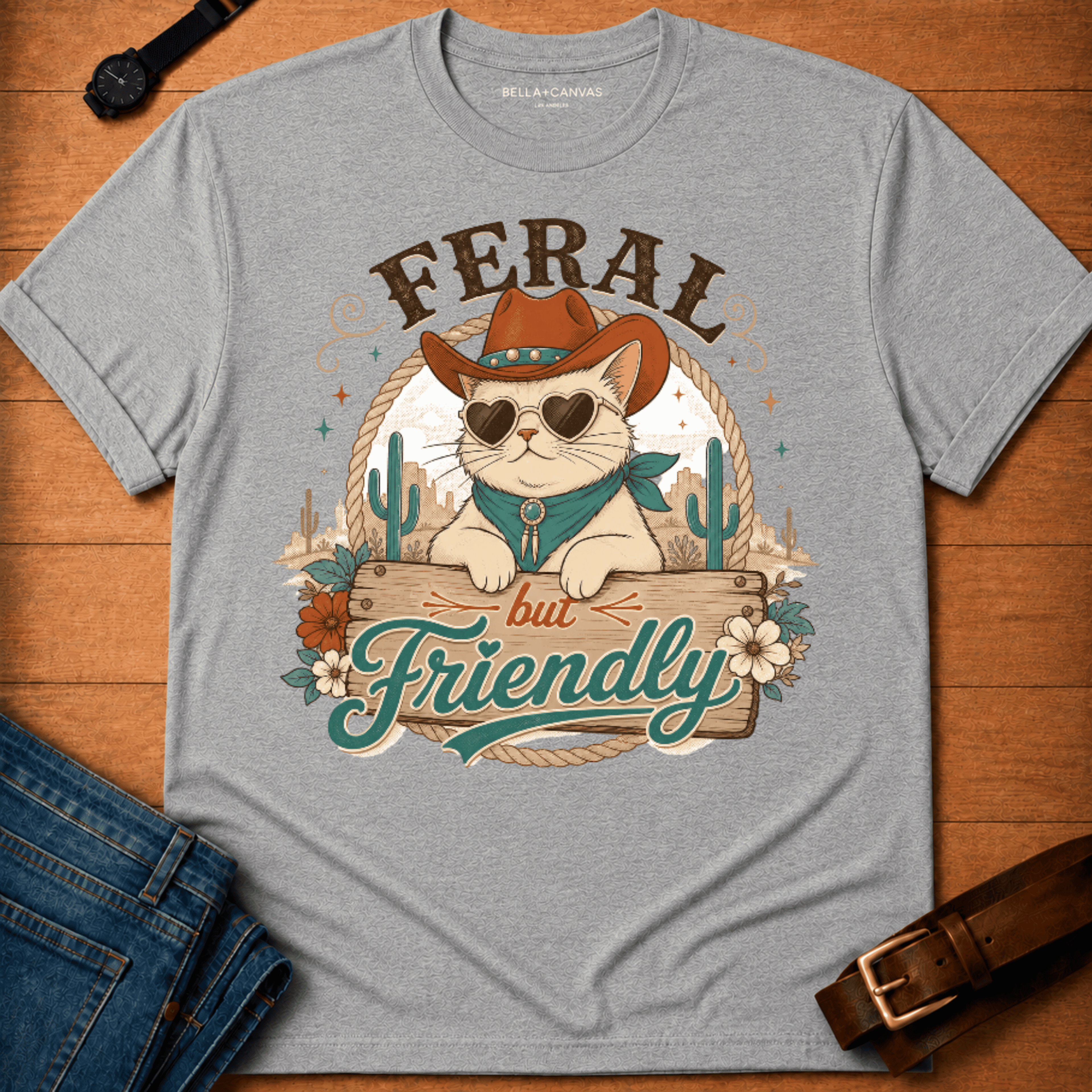 Feral but Friendly Desert Illustration T-shirt