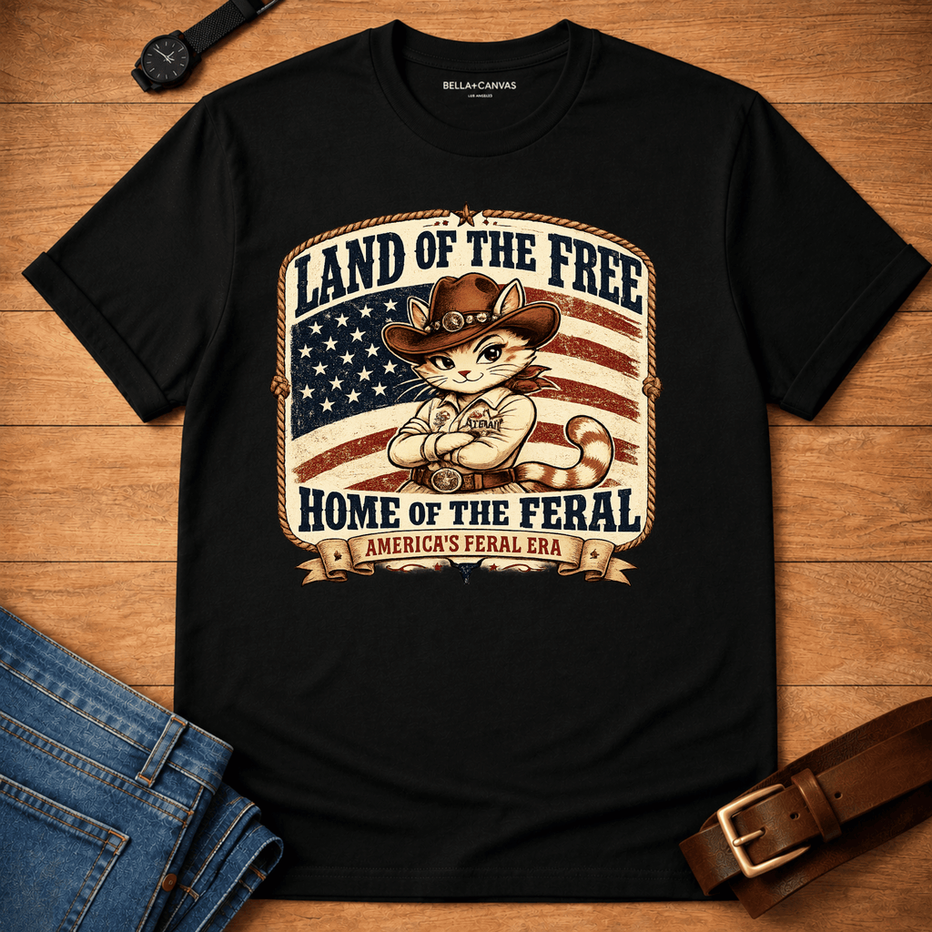 Land of the Free Home of the Feral T-shirt