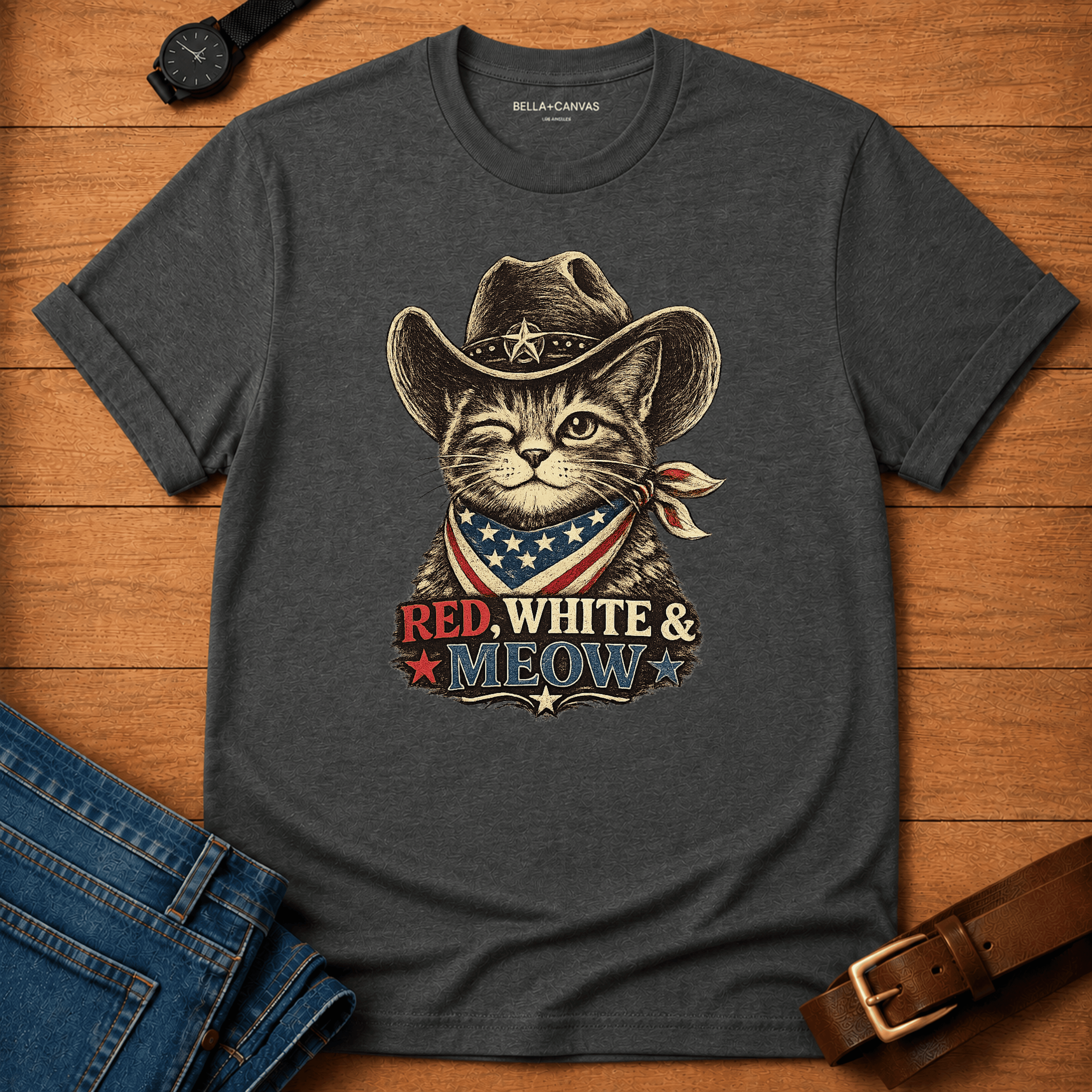 Red White and Meow T-shirt