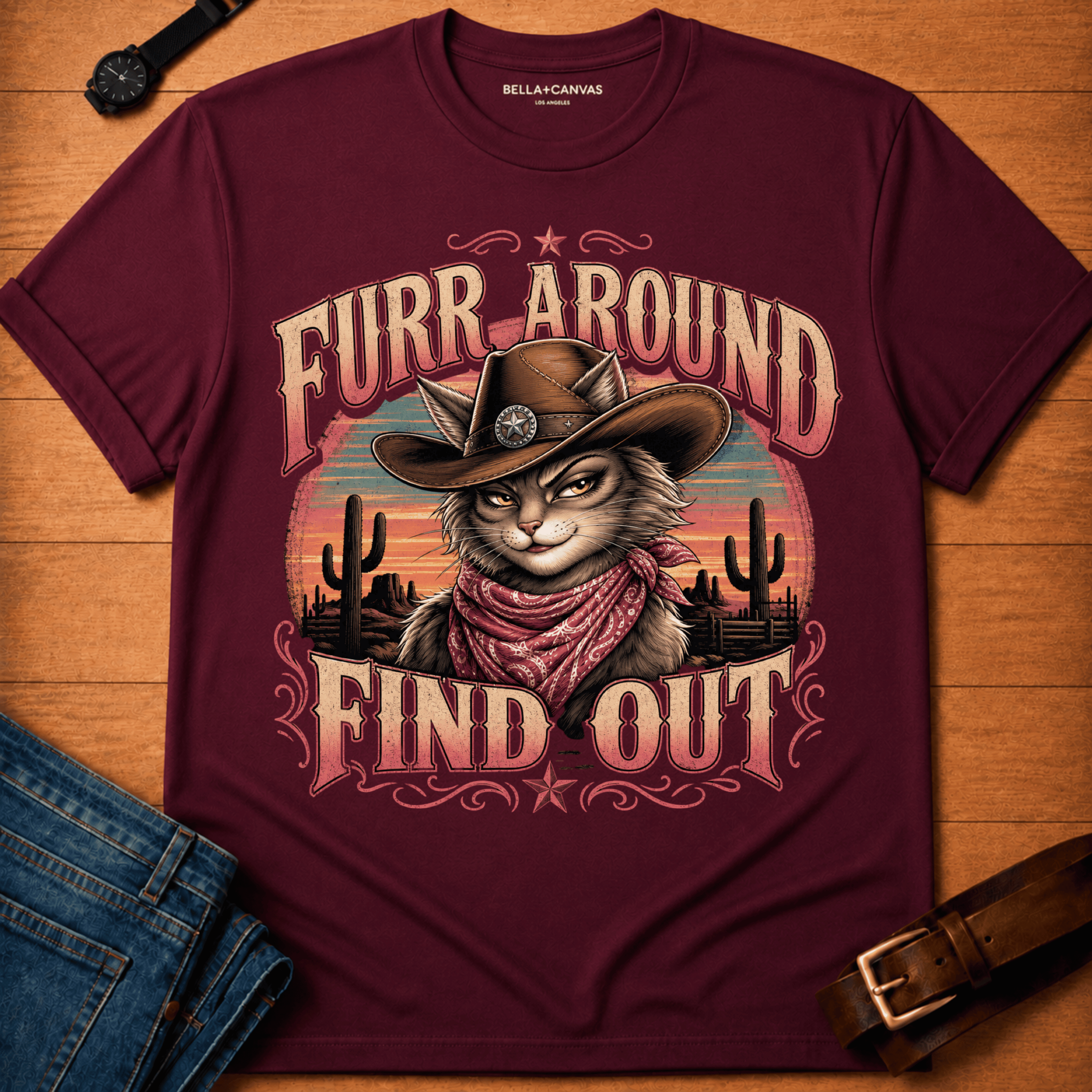 Furr Around Sunset t-shirt