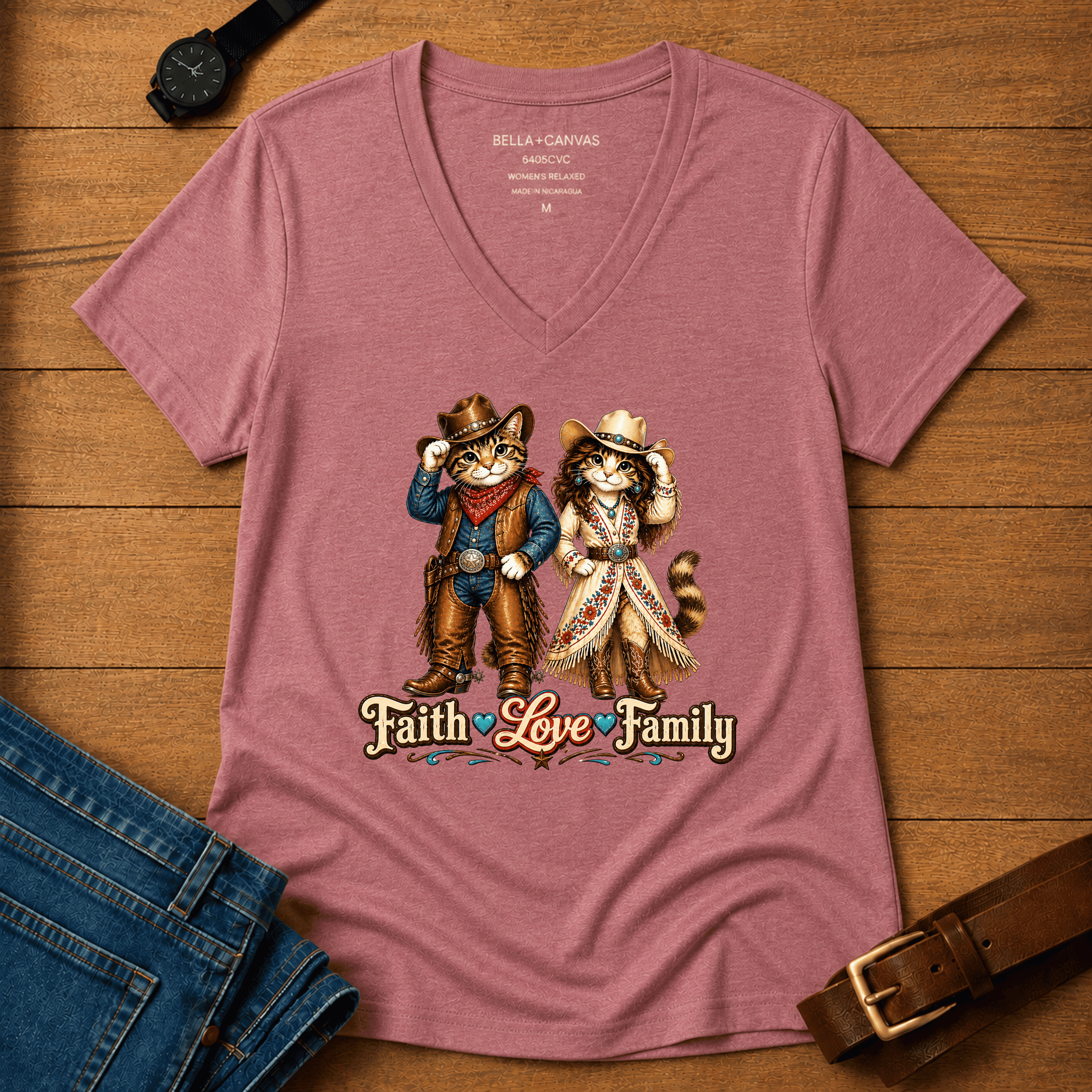Faith Love Family Women’s v-neck t-shirt