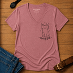 Meowdy Line Art Women's v-neck t-shirt
